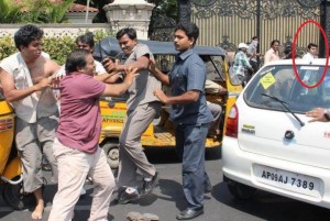 Charan's bodyguards attack 2 people in an unnecessary street brawl